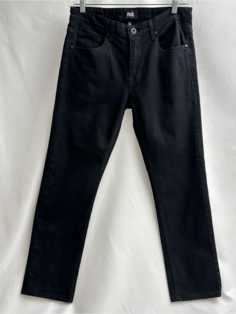 Paige Men's Size 30 Black Overdye Lennox Slim Fit Jeans Stretch Denim USA Made